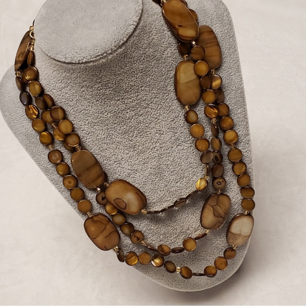 PD Crown Brown Abalone Necklace, 61"